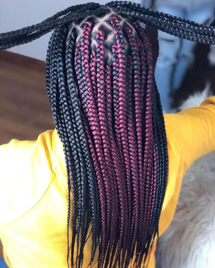 Blocks braids mid back length